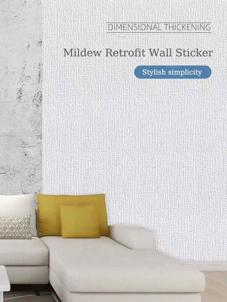 50cmX10m PVC Thickened Waterproof Wall Stickers Linen 3D Foam Adhesive Wall Wallpaper Wall Stickers Background Wall Renovation