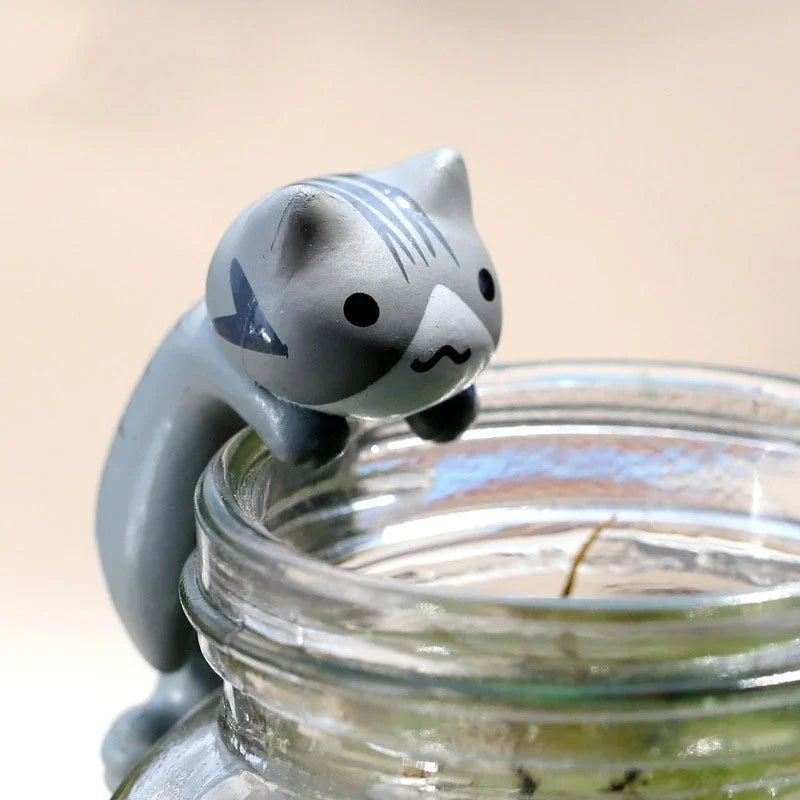 6Pcs/Set Cartoon Lucky Cat Home Garden Bonsai Decorations Miniatures Gift Lovely Micro Landscape Kitten Miniature Craft