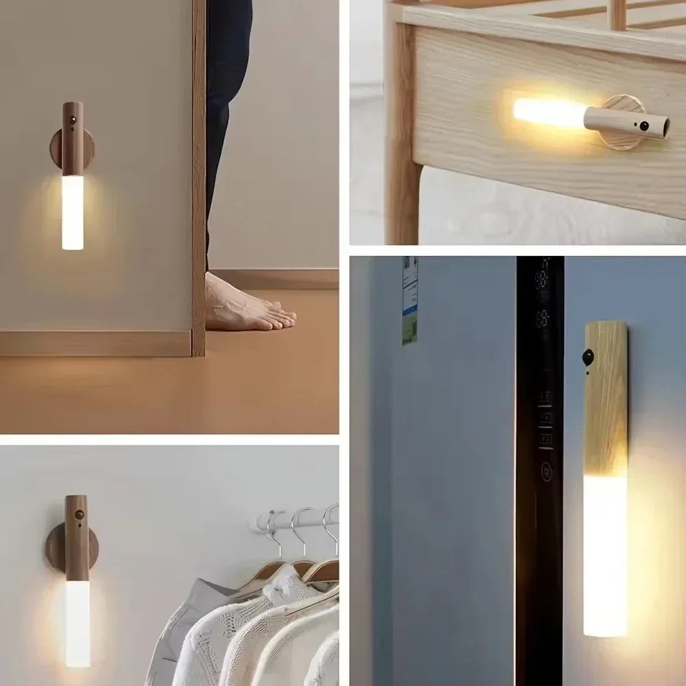 LED USB Night Light Magnetic Wall Lamp Kitchen Cabinet Closet Light Home Staircase Bedroom Table Move Lamp Bedside Lighting -1PC