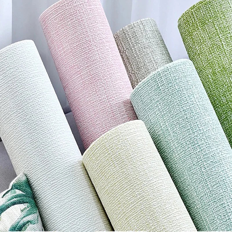50cmX10m PVC Thickened Waterproof Wall Stickers Linen 3D Foam Adhesive Wall Wallpaper Wall Stickers Background Wall Renovation