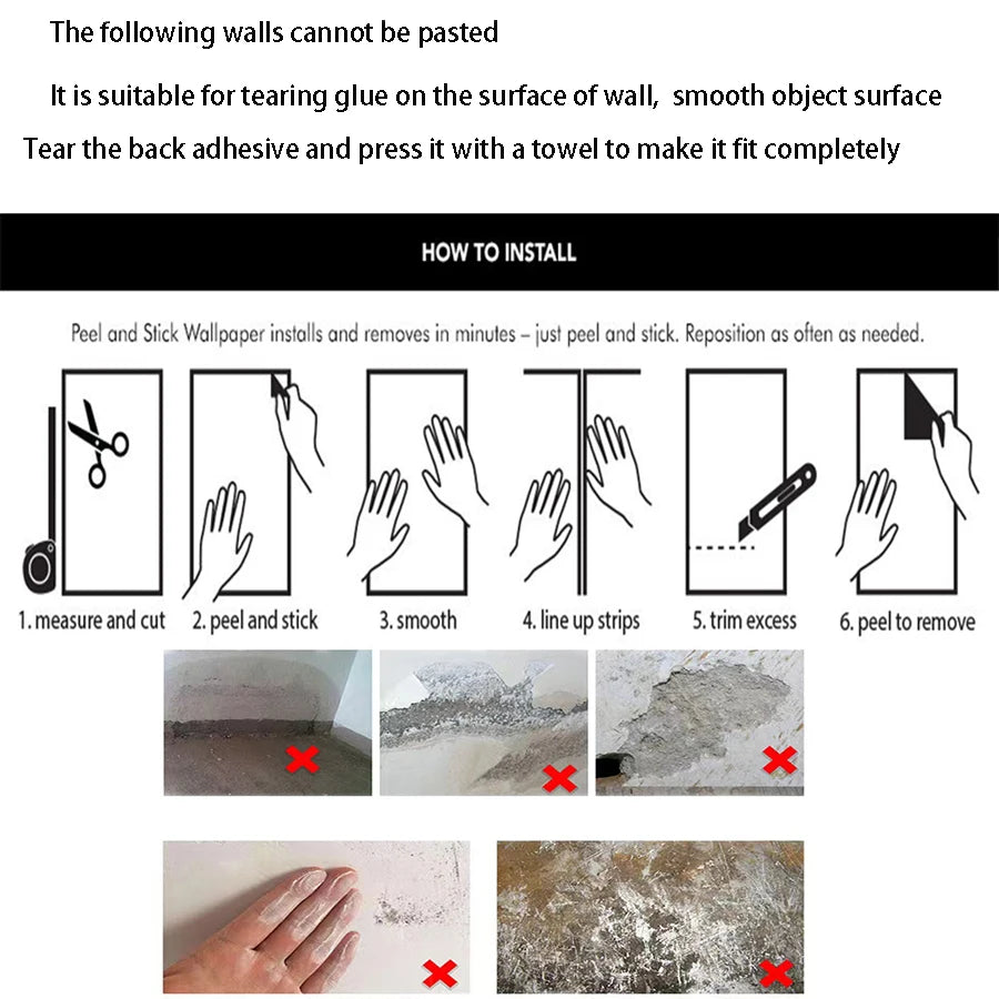 Black and White Marble Oil Resistant Sticker Waterproof Self-adhesive Wallpaper Heat-resistant Home Renovation Glossy Wallpaper