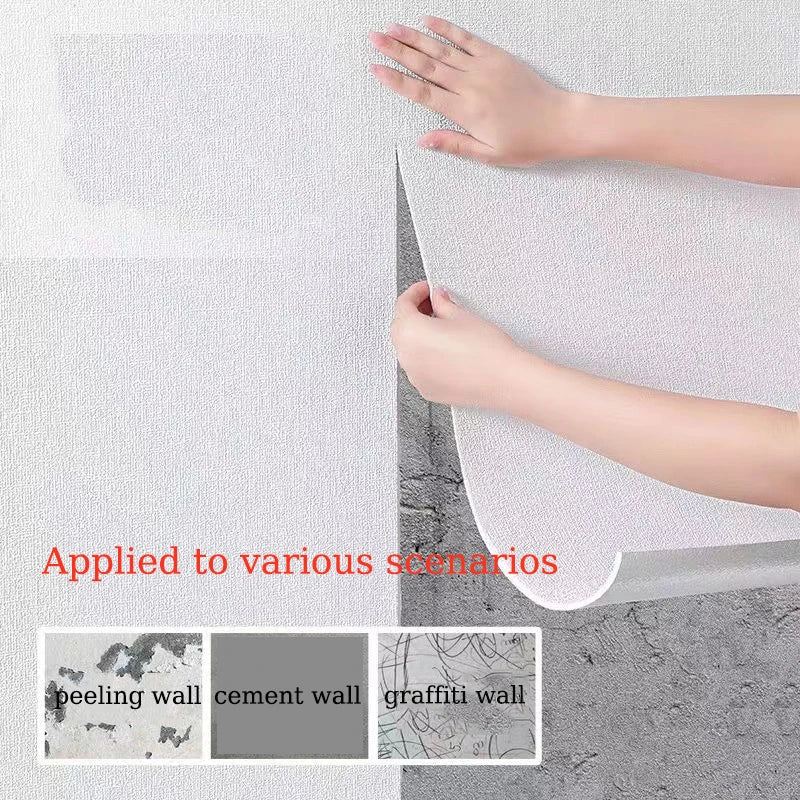 50cmX10m PVC Thickened Waterproof Wall Stickers Linen 3D Foam Adhesive Wall Wallpaper Wall Stickers Background Wall Renovation