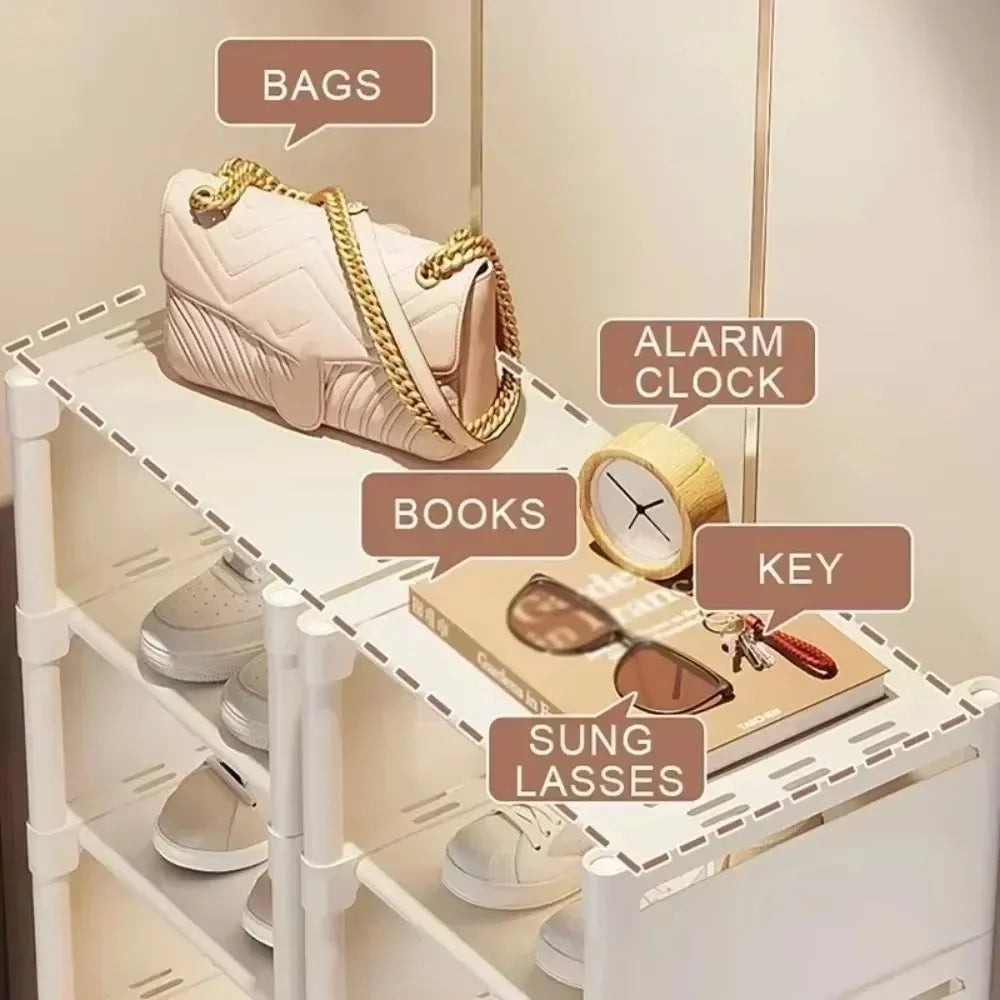 Saving Shoe Rack Adjustable Multiple Layers Sturdy Small Steps Cabinet for Wall Corner Shelf Modern Simplicity Racks Organizer