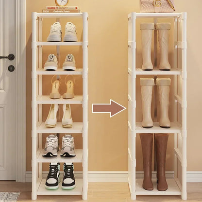 Saving Shoe Rack Adjustable Multiple Layers Sturdy Small Steps Cabinet for Wall Corner Shelf Modern Simplicity Racks Organizer