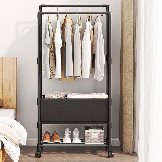 Voltsify Double Rod Metal Clothes Rack on Wheels