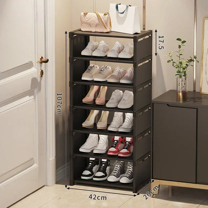 Saving Shoe Rack Adjustable Multiple Layers Sturdy Small Steps Cabinet for Wall Corner Shelf Modern Simplicity Racks Organizer