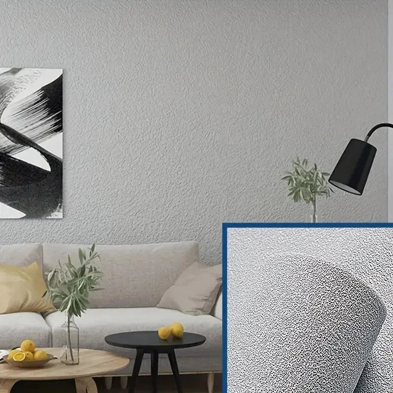 Linen Wallpaper 50cm*10m Self-adhesive 3D Home Renovation Dirt-resistant Waterproof Snd Moisture-proof Foam Wall Stickers