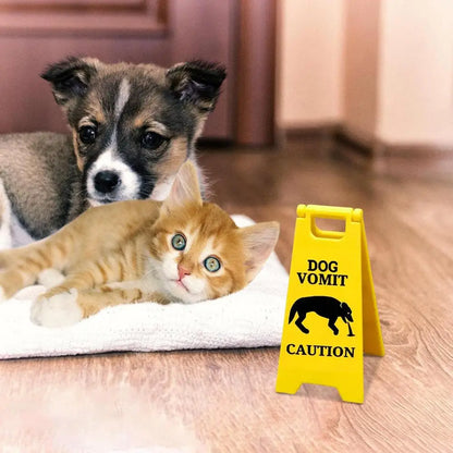 Cat Vomit Warning Sign Caution Vomit Wet Floor Sign Cat Garden Yard Warning Sign For Bathroom Living Room Decoration