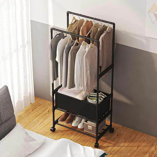 Voltsify Double Rod Metal Clothes Rack on Wheels