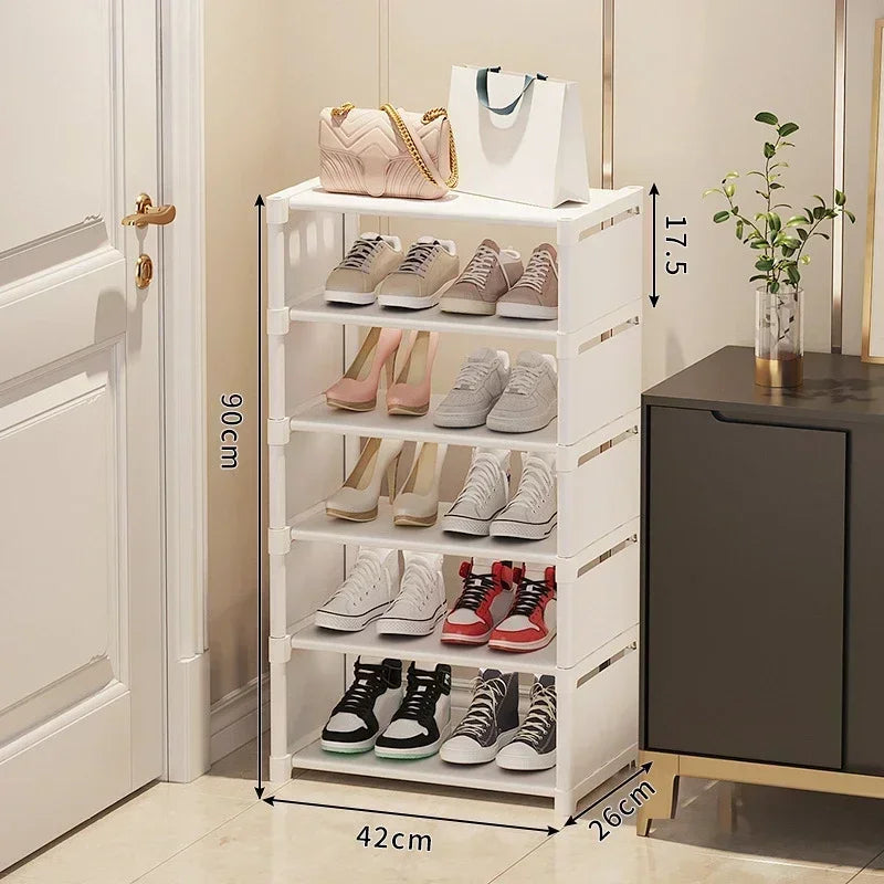 Saving Shoe Rack Adjustable Multiple Layers Sturdy Small Steps Cabinet for Wall Corner Shelf Modern Simplicity Racks Organizer
