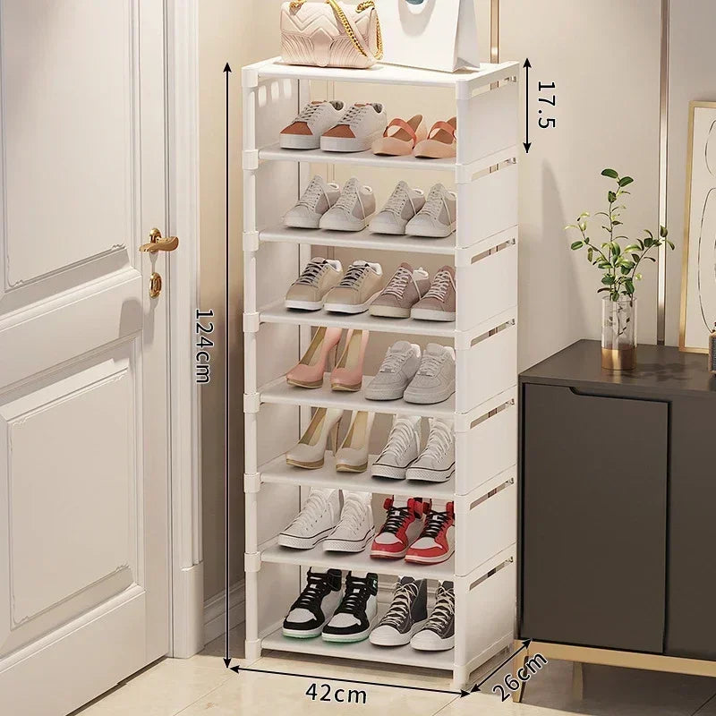 Saving Shoe Rack Adjustable Multiple Layers Sturdy Small Steps Cabinet for Wall Corner Shelf Modern Simplicity Racks Organizer