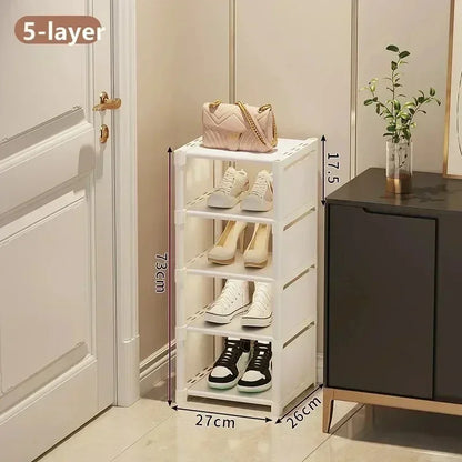 Saving Shoe Rack Adjustable Multiple Layers Sturdy Small Steps Cabinet for Wall Corner Shelf Modern Simplicity Racks Organizer