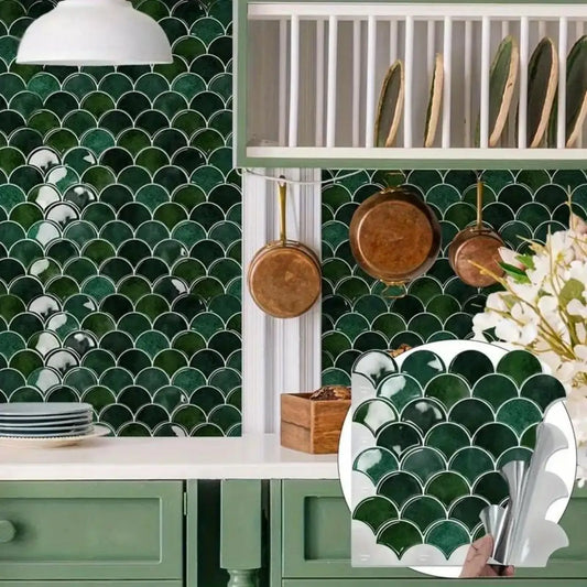 1/10/20pcs Self Adhesive Wall Tiles, Heat Resistant Peel And Stick Kitchen Backsplash, Waterproof , Stickers For Home Decor