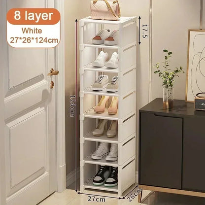 Saving Shoe Rack Adjustable Multiple Layers Sturdy Small Steps Cabinet for Wall Corner Shelf Modern Simplicity Racks Organizer