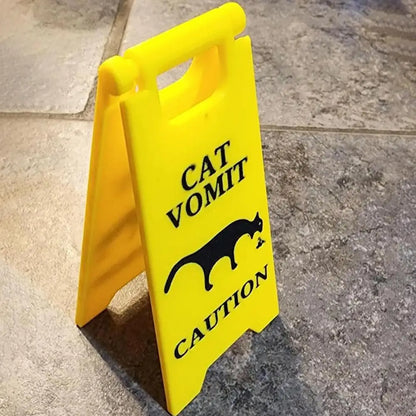 Cat Vomit Warning Sign Caution Vomit Wet Floor Sign Cat Garden Yard Warning Sign For Bathroom Living Room Decoration