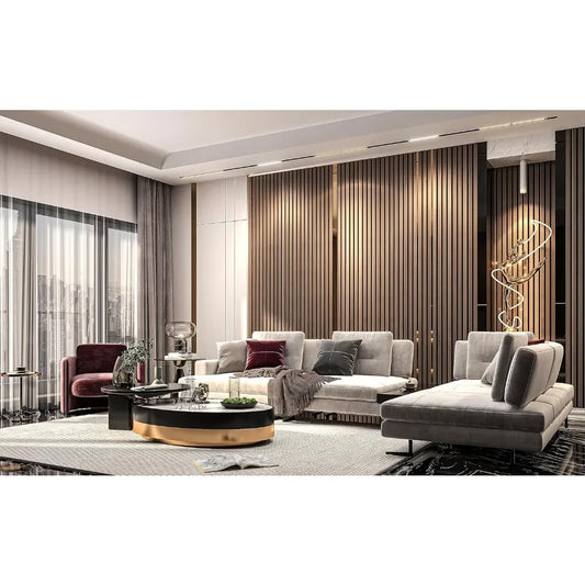 2 Pack - 94” L X 12.6” W Soundproof Acoustic Wood Wall Panels,  Decorative Panels for Walls and Ceilings, Acoustic Panels