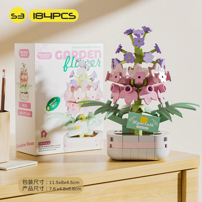 Bouquet Flower Adult Construction Christmas Tree Building Blocks for Children 7 to 10 Years Old Mini Assembled Bricks Girl Gifts