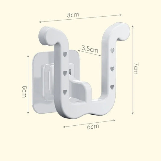 2/6 PCS U-shaped Slipper Rack Wall Mounted Perforated Toilet Drainage Storage Rack Bathroom Wall Storage Sandal Rack Bathroom