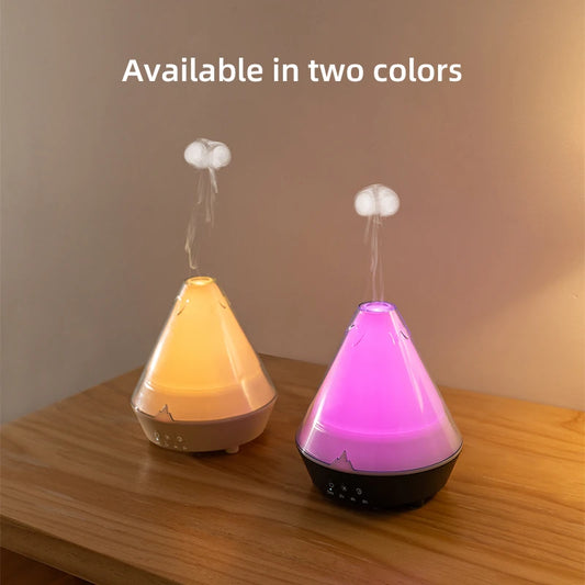 7 Colors Gradient Light Simulated Volcano Aroma Diffuser Jellyfish Smoke Ring Air Humidifier USB Aromatherapy Oil Diffuser