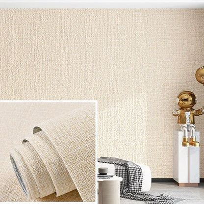 Linen Wallpaper 50cm*10m Self-adhesive 3D Home Renovation Dirt-resistant Waterproof Snd Moisture-proof Foam Wall Stickers