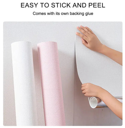 Linen Wallpaper 50cm*10m Self-adhesive 3D Home Renovation Dirt-resistant Waterproof Snd Moisture-proof Foam Wall Stickers