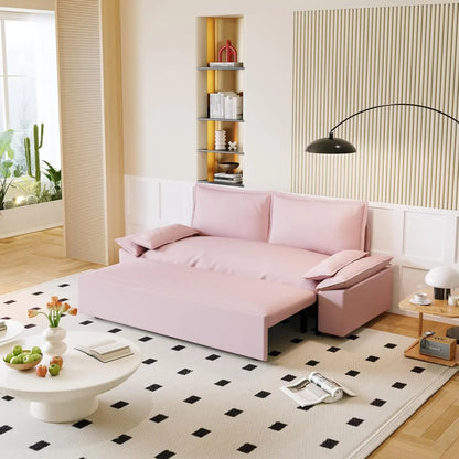 Sofa Bed 70.1" Queen Pull Out , Pull Out Bed,3 in 1 Sleeper Sofa, Velvet Loveseat Couch 2 Soft Pillows Living Room(Grey, 70.1'')