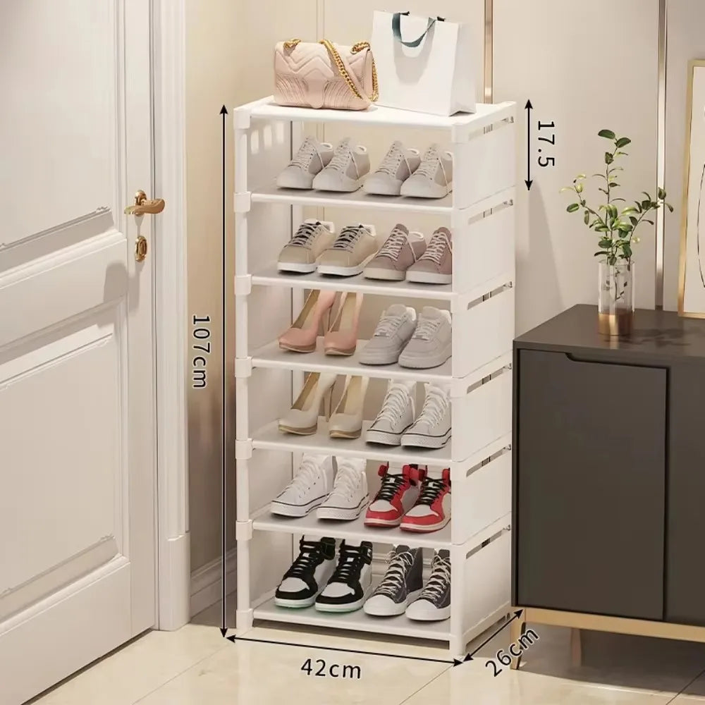 Saving Shoe Rack Adjustable Multiple Layers Sturdy Small Steps Cabinet for Wall Corner Shelf Modern Simplicity Racks Organizer