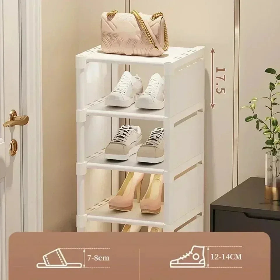 Saving Shoe Rack Adjustable Multiple Layers Sturdy Small Steps Cabinet for Wall Corner Shelf Modern Simplicity Racks Organizer