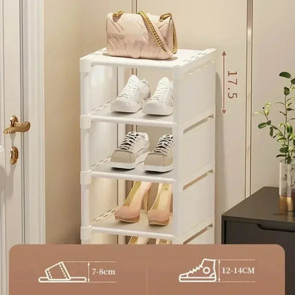 Saving Shoe Rack Adjustable Multiple Layers Sturdy Small Steps Cabinet for Wall Corner Shelf Modern Simplicity Racks Organizer