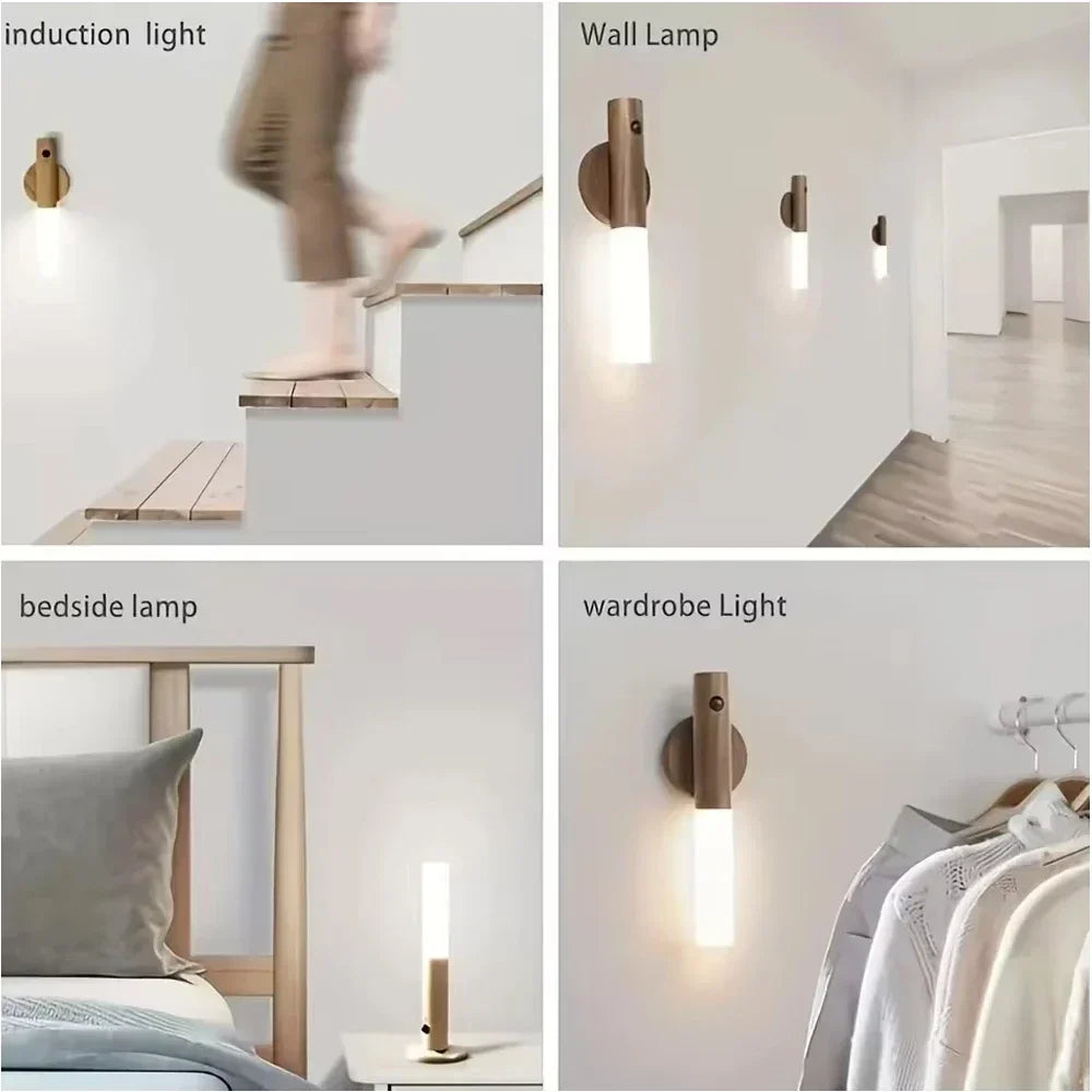 LED USB Night Light Magnetic Wall Lamp Kitchen Cabinet Closet Light Home Staircase Bedroom Table Move Lamp Bedside Lighting -1PC