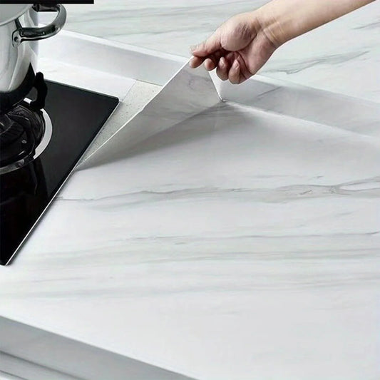 Black and White Marble Oil Resistant Sticker Waterproof Self-adhesive Wallpaper Heat-resistant Home Renovation Glossy Wallpaper