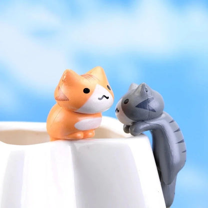 6Pcs/Set Cartoon Lucky Cat  Home Garden Bonsai Decorations Miniatures Gift Lovely Micro Landscape Kitten Miniature Craft