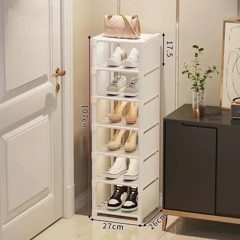 Saving Shoe Rack Adjustable Multiple Layers Sturdy Small Steps Cabinet for Wall Corner Shelf Modern Simplicity Racks Organizer