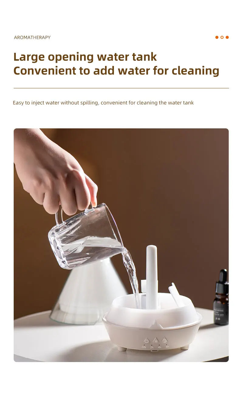 7 Colors Gradient Light Simulated Volcano Aroma Diffuser Jellyfish Smoke Ring Air Humidifier USB Aromatherapy Oil Diffuser