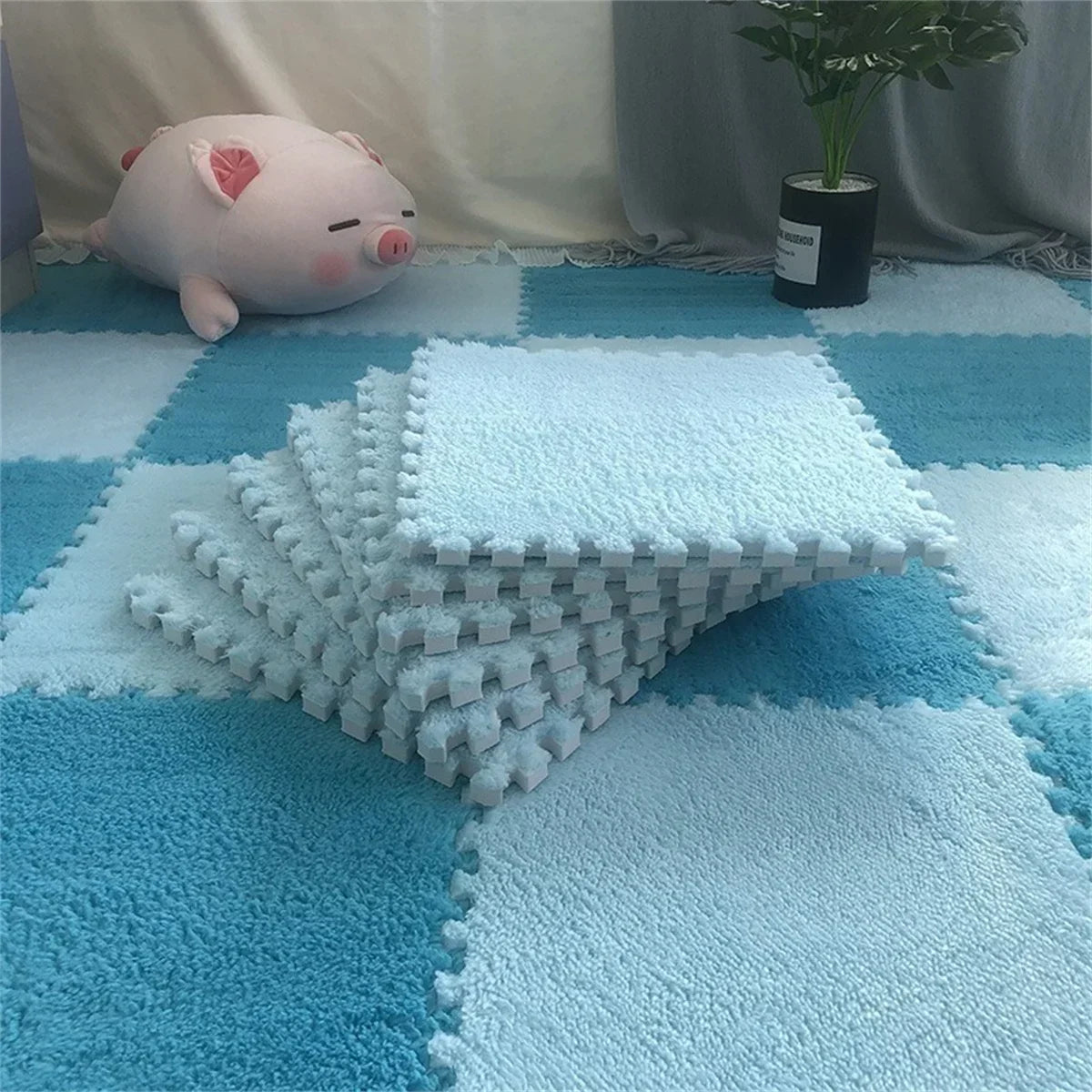 5-20pcs Eva Rubber for Baby Floor Baby Foam Mat Living Room Bedroom Plush Pad Plush Carpet Children's Room Keep Warm Playmat For