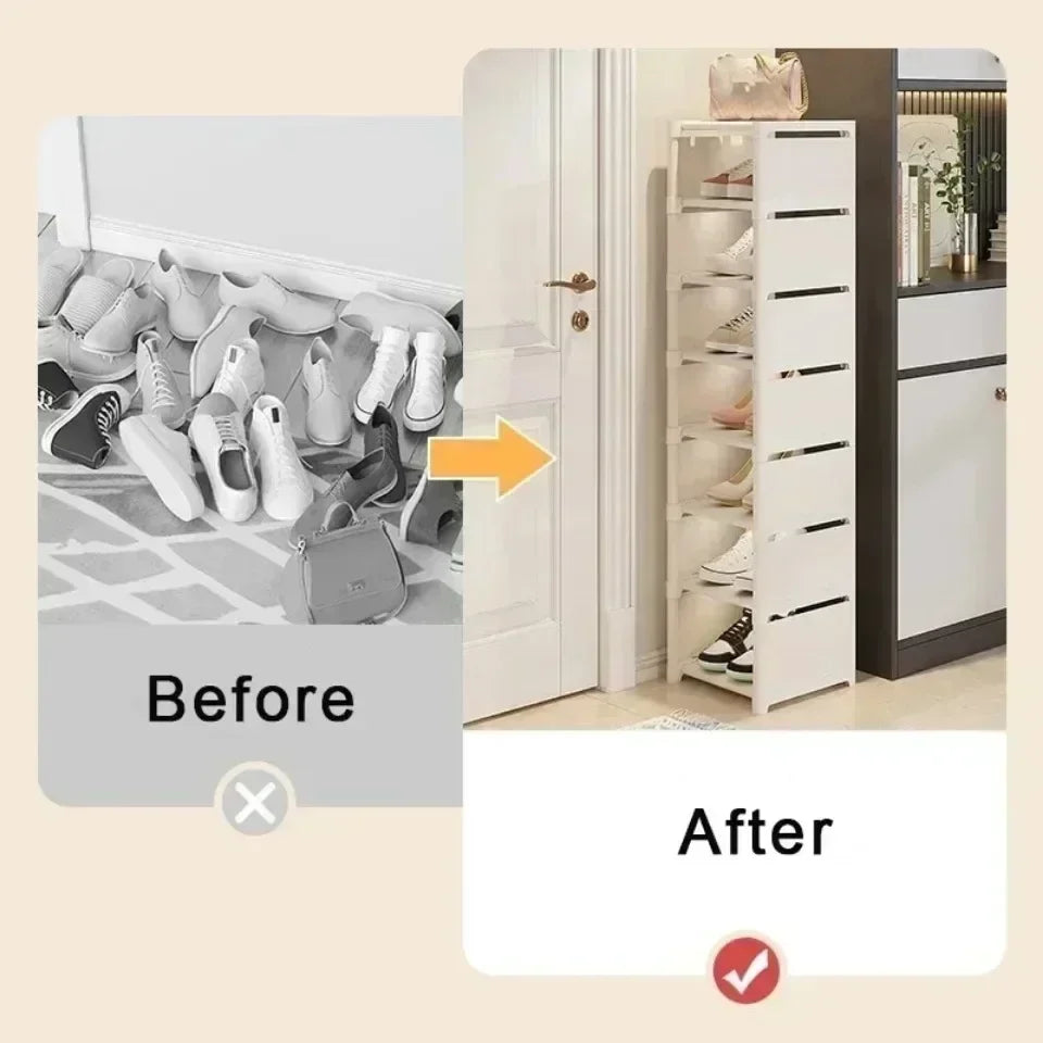 Saving Shoe Rack Adjustable Multiple Layers Sturdy Small Steps Cabinet for Wall Corner Shelf Modern Simplicity Racks Organizer