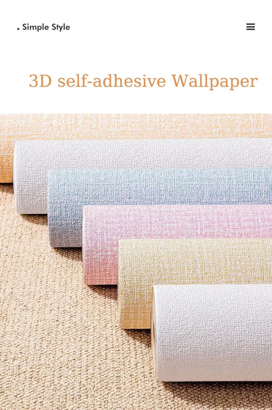 Wallpapers Linen 3D Foam Self-adhesive PVC Solid Color Thickened Waterproof Perfect for Bedroom Living Room ﻿ Wall Paper Home