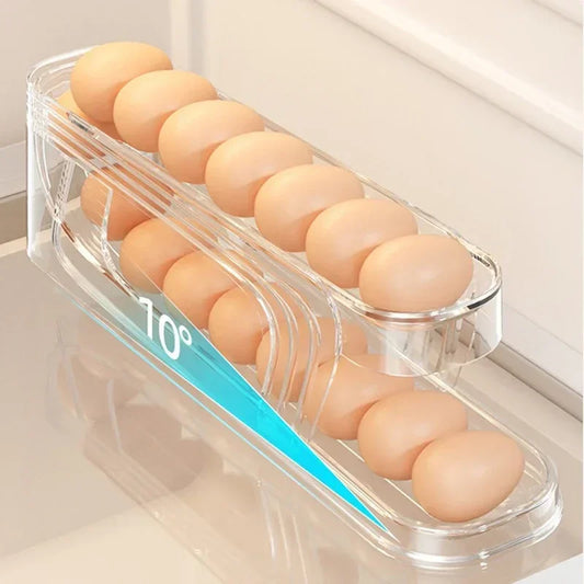 Automatic Slide Egg Storage Box Ladder Style Egg Box Storage Refrigerator Side Door Large Capacity Automatic Egg Rolling Machine