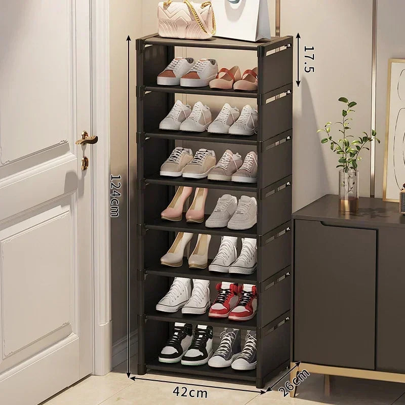 Saving Shoe Rack Adjustable Multiple Layers Sturdy Small Steps Cabinet for Wall Corner Shelf Modern Simplicity Racks Organizer